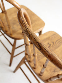 antique farmhouse Windsor dining chairs pair