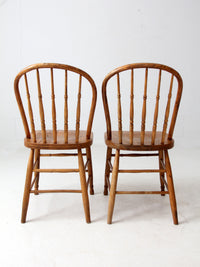 antique farmhouse Windsor dining chairs pair