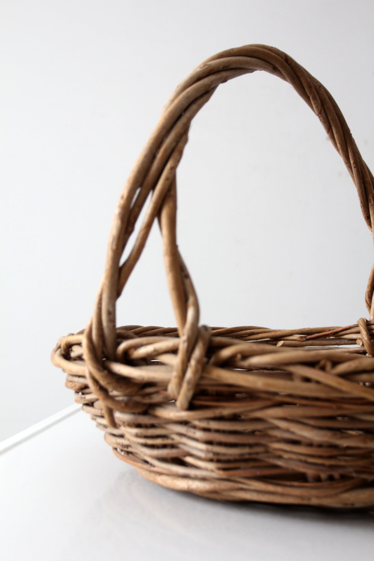 vintage wicker gathering basket