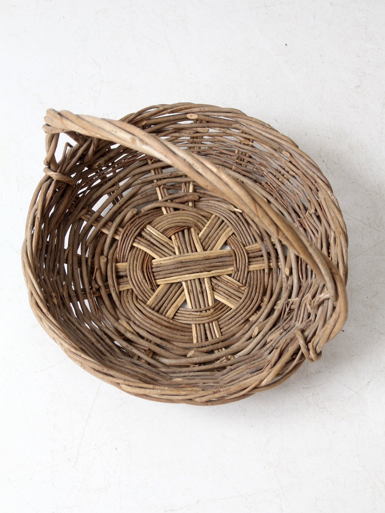 vintage wicker gathering basket