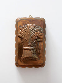 vintage copper mold, sheath of wheat design
