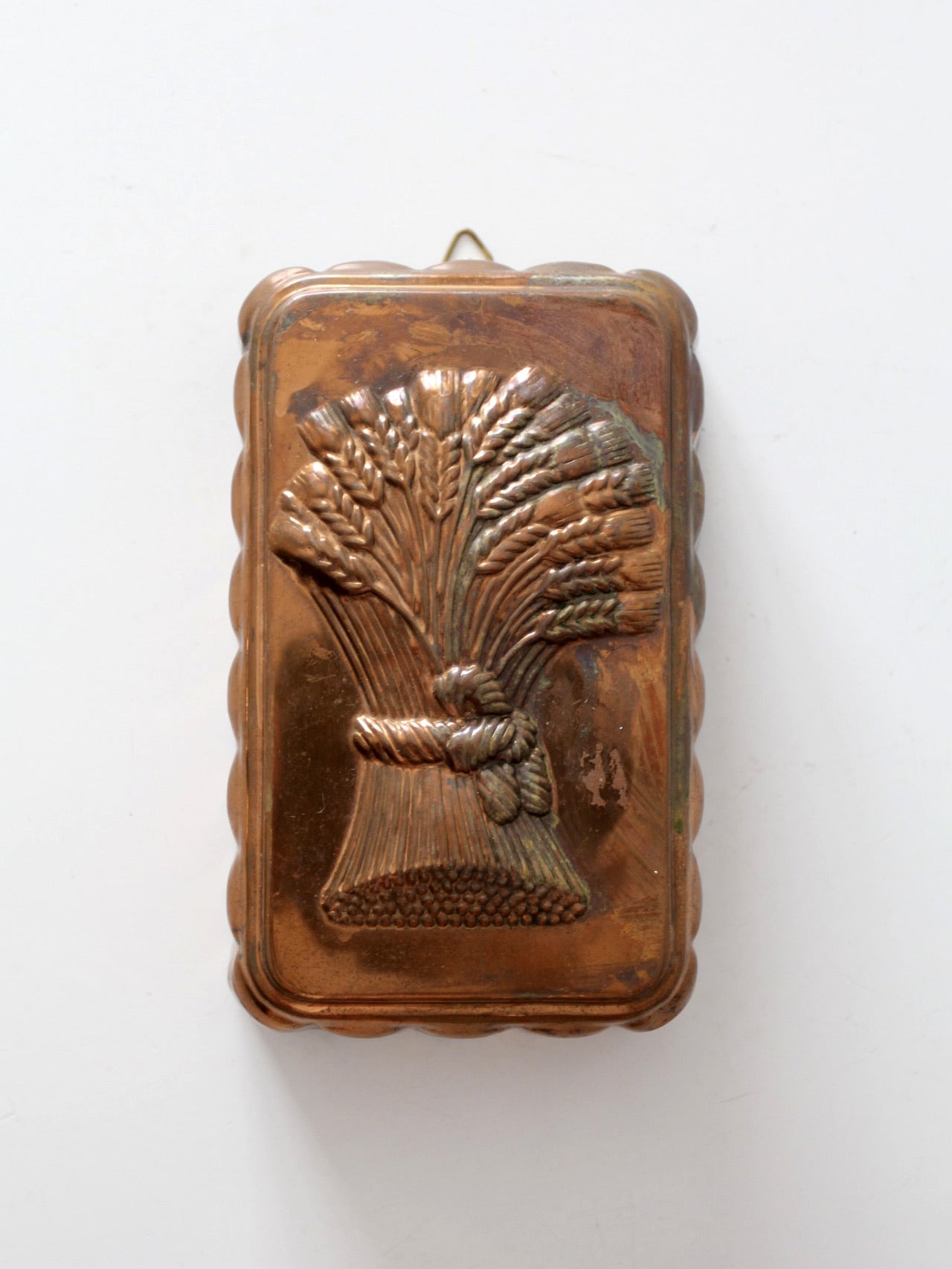 vintage copper mold, sheath of wheat design