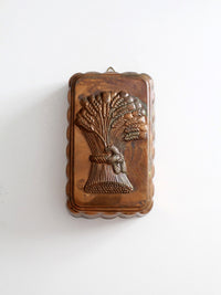 vintage copper mold, sheath of wheat design