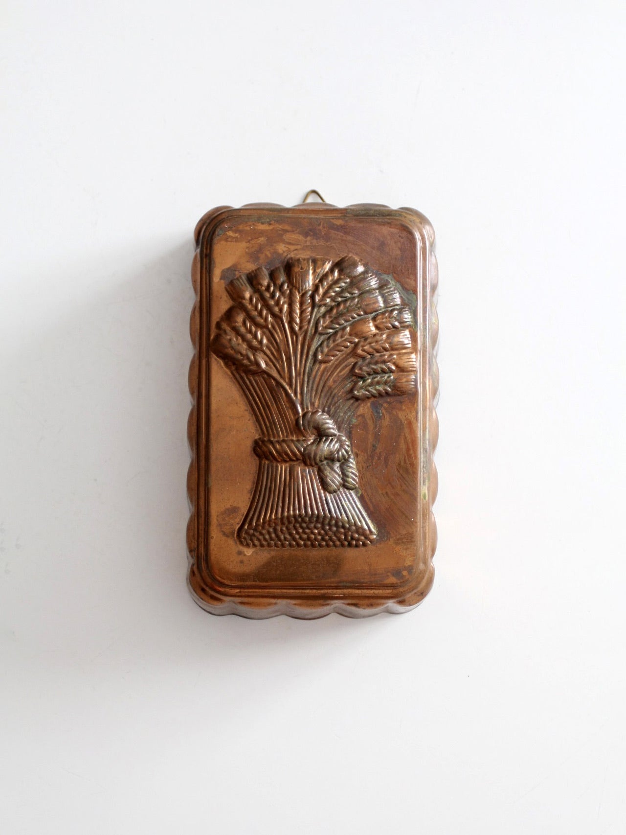 vintage copper mold, sheath of wheat design