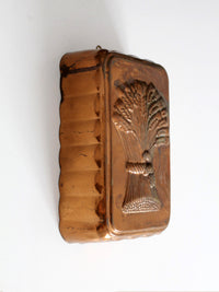 vintage copper mold, sheath of wheat design
