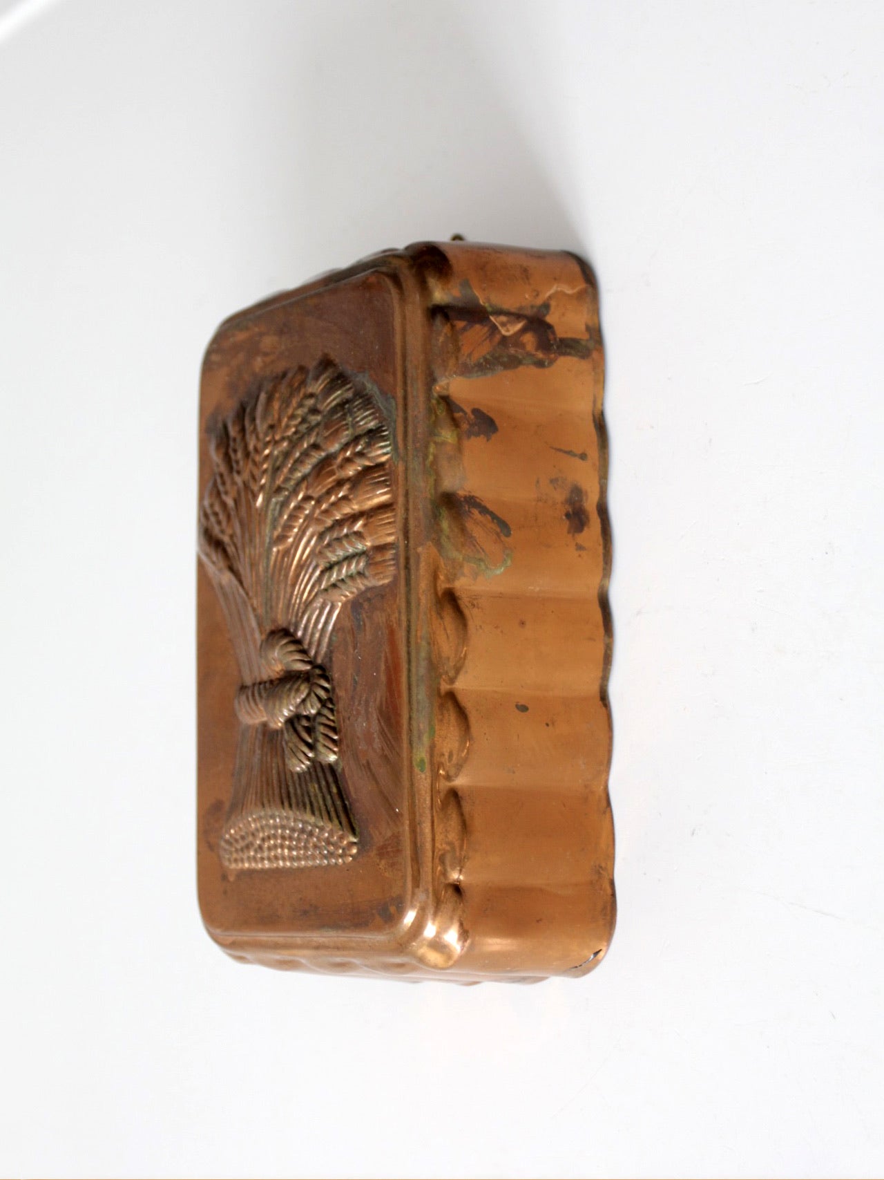 vintage copper mold, sheath of wheat design