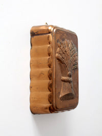 vintage copper mold, sheath of wheat design