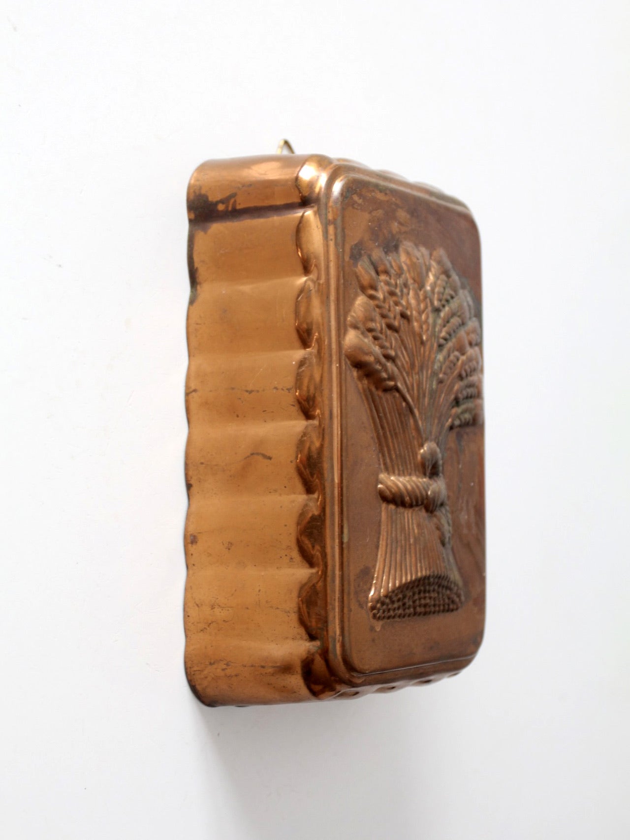 vintage copper mold, sheath of wheat design