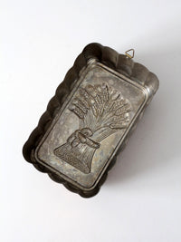 vintage copper mold, sheath of wheat design