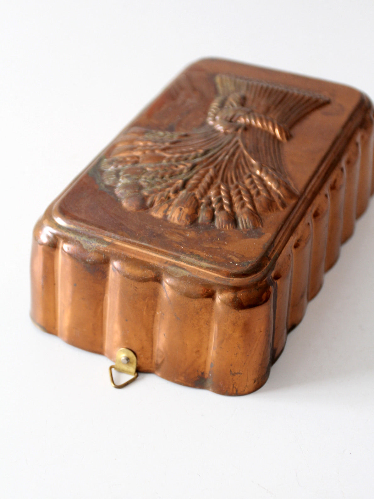 vintage copper mold, sheath of wheat design