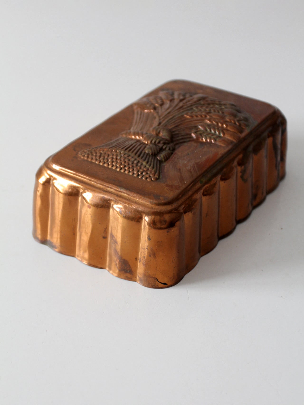 vintage copper mold, sheath of wheat design