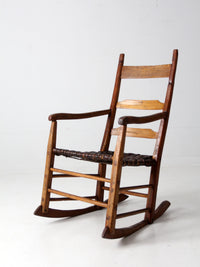1860's antique splint weave seat rocking chair