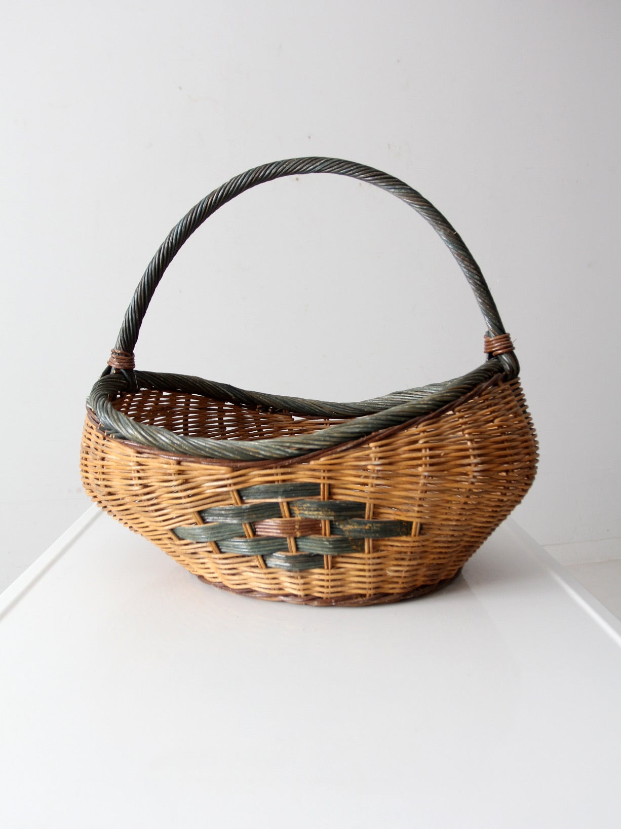 vintage wicker gathering basket