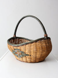vintage wicker gathering basket