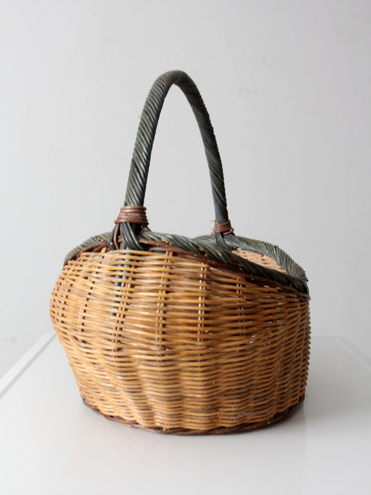 vintage wicker gathering basket