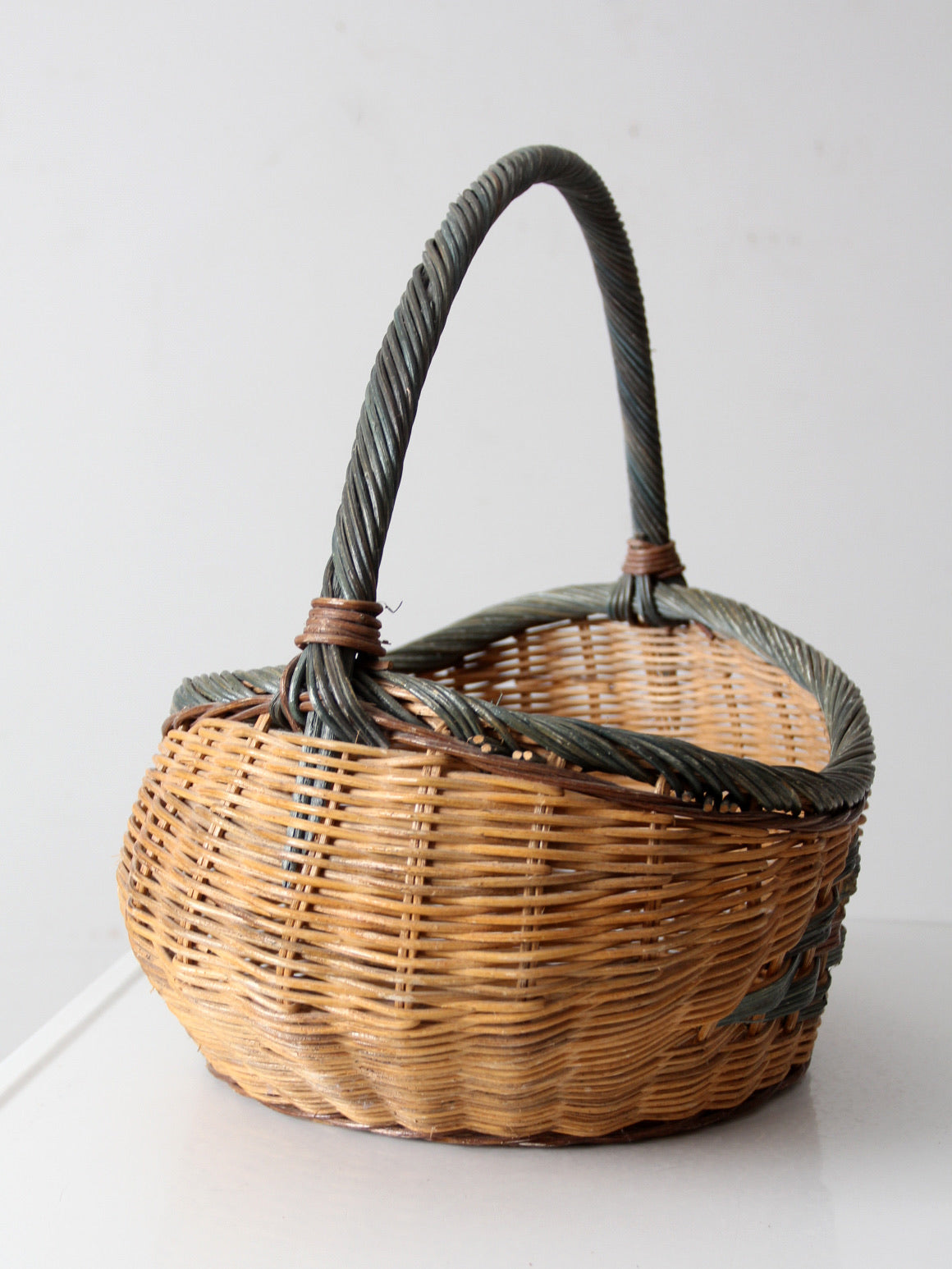 vintage wicker gathering basket