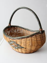 vintage wicker gathering basket