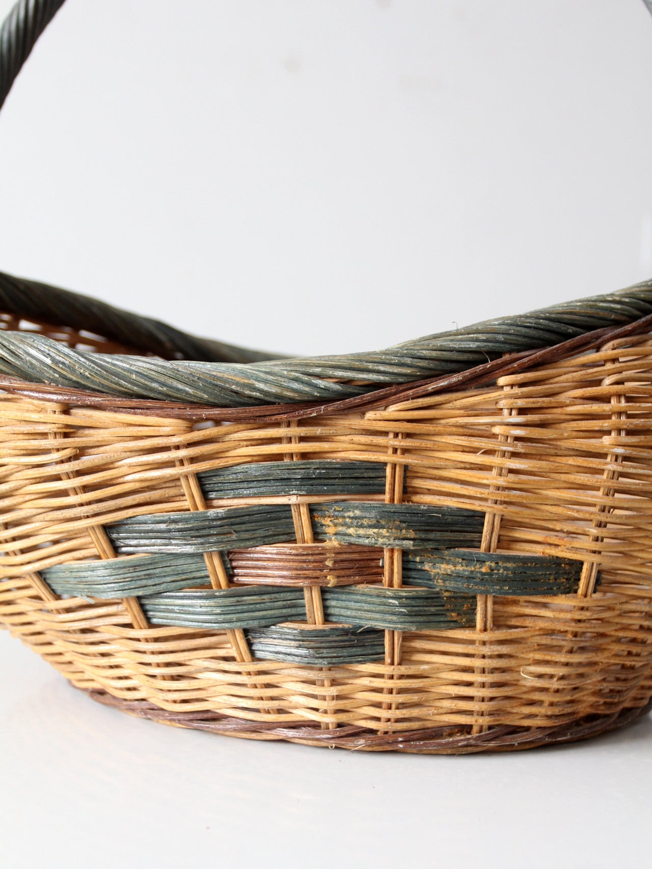vintage wicker gathering basket
