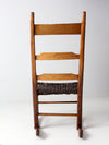 1860's antique splint weave seat rocking chair