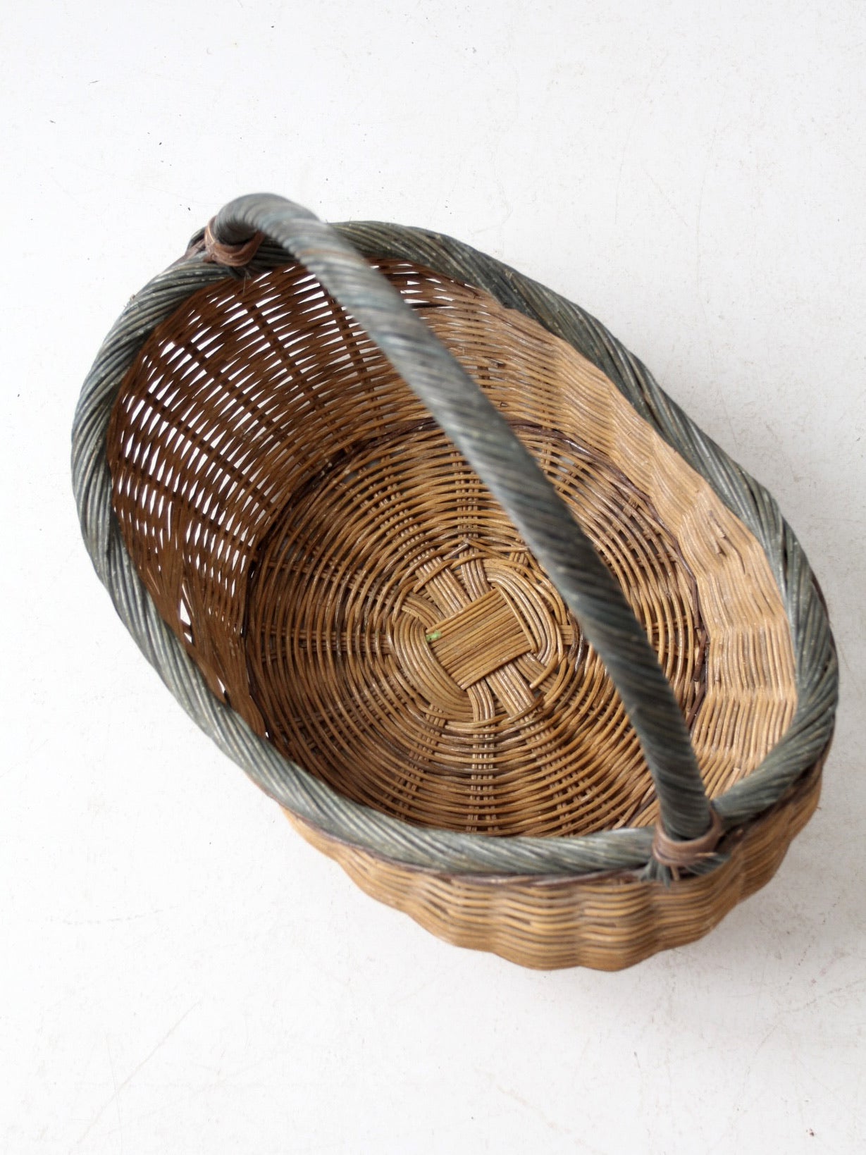 vintage wicker gathering basket