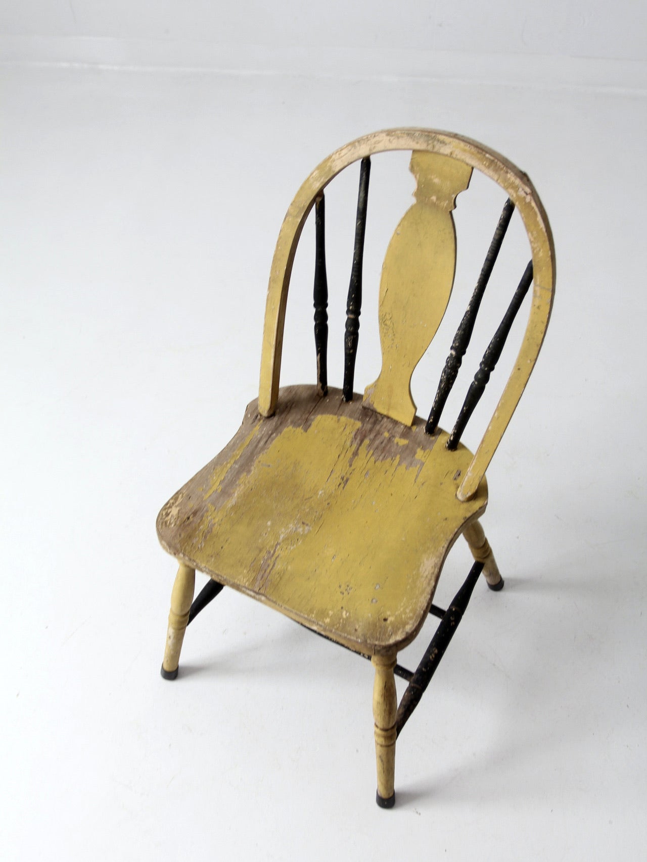 antique painted Windsor splat back chair