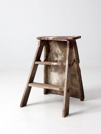 vintage rustic wooden step ladder