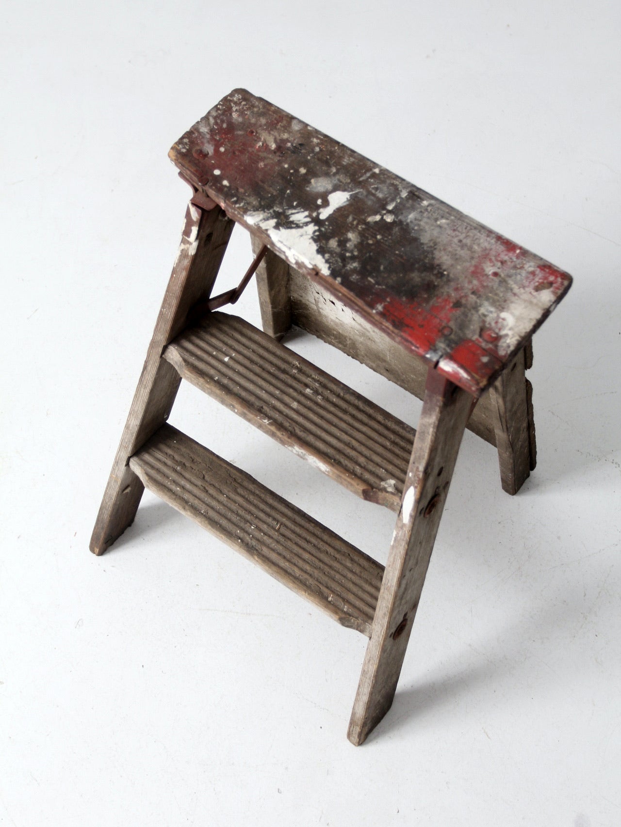vintage rustic wooden step ladder