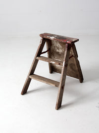 vintage rustic wooden step ladder