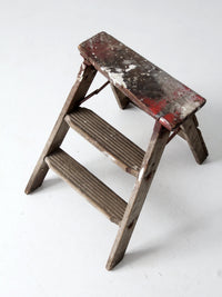 vintage rustic wooden step ladder
