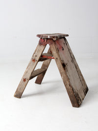 vintage rustic wooden step ladder