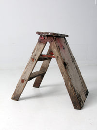 vintage rustic wooden step ladder