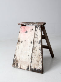 vintage rustic wooden step ladder