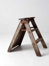 vintage rustic wooden step ladder