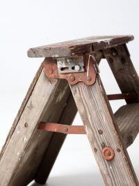 vintage rustic wooden step ladder