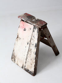 vintage rustic wooden step ladder