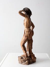 vintage Native American Indian statuary figure