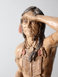 vintage Native American Indian statuary figure
