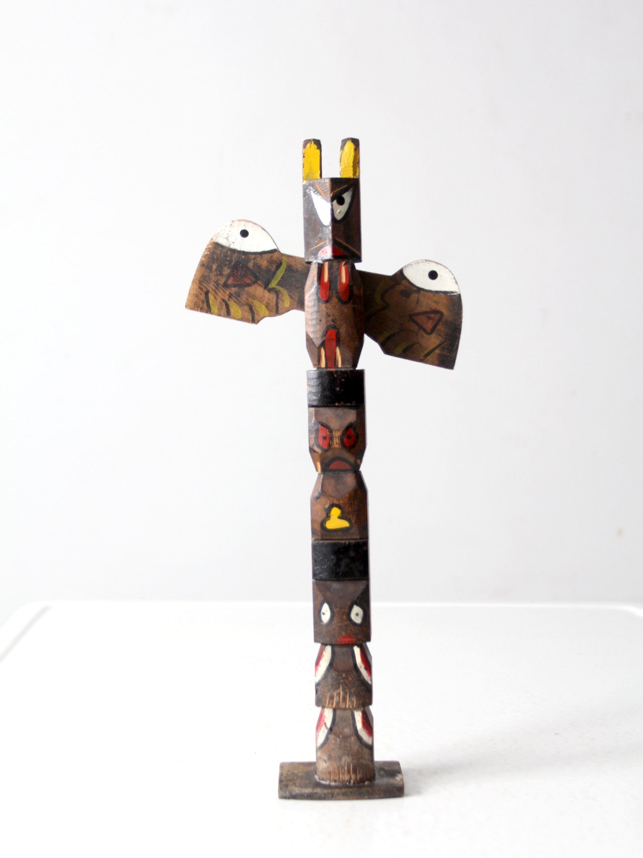 vintage wood souvenir totem pole