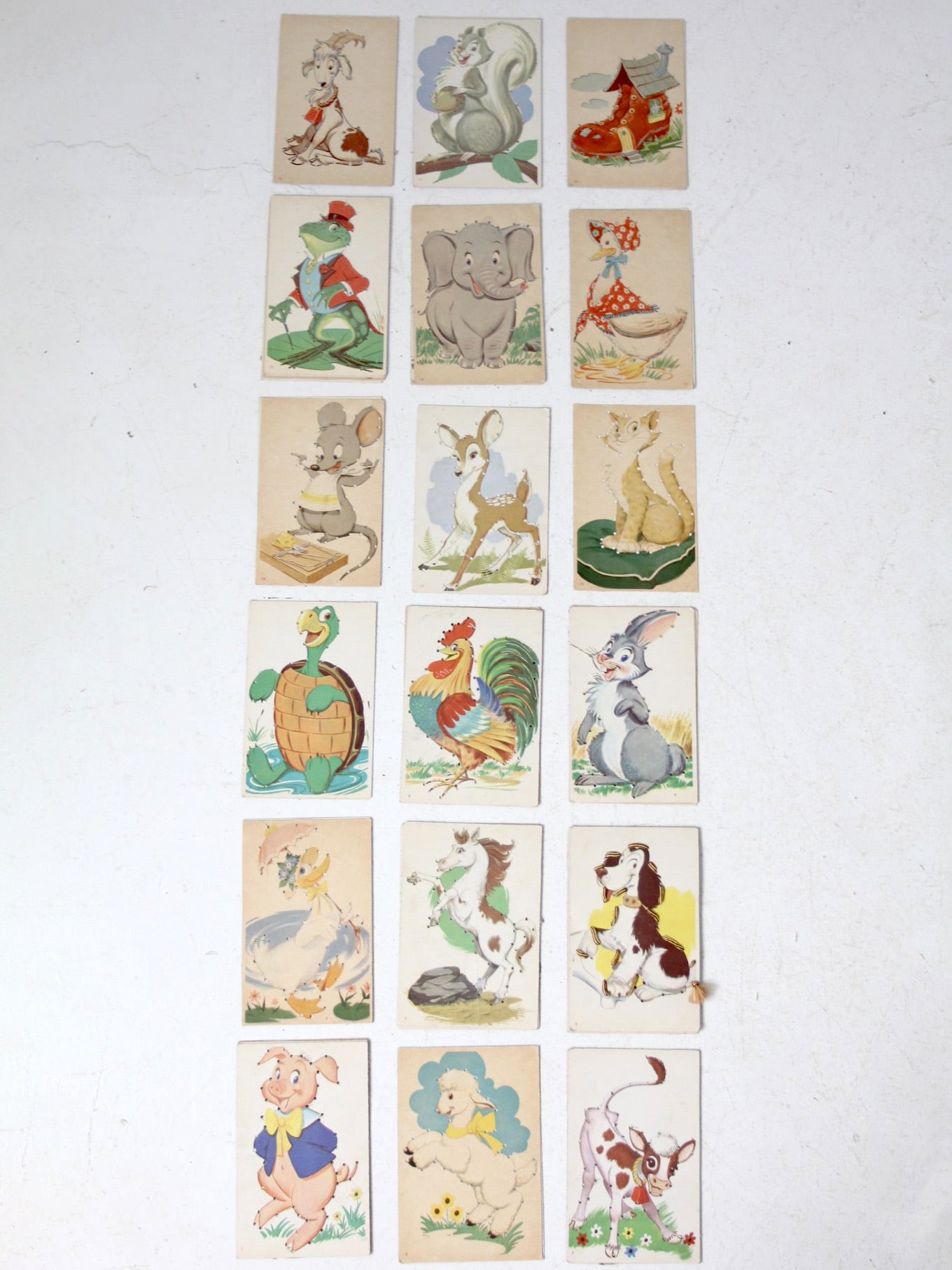 mid-century children's lacing cards set
