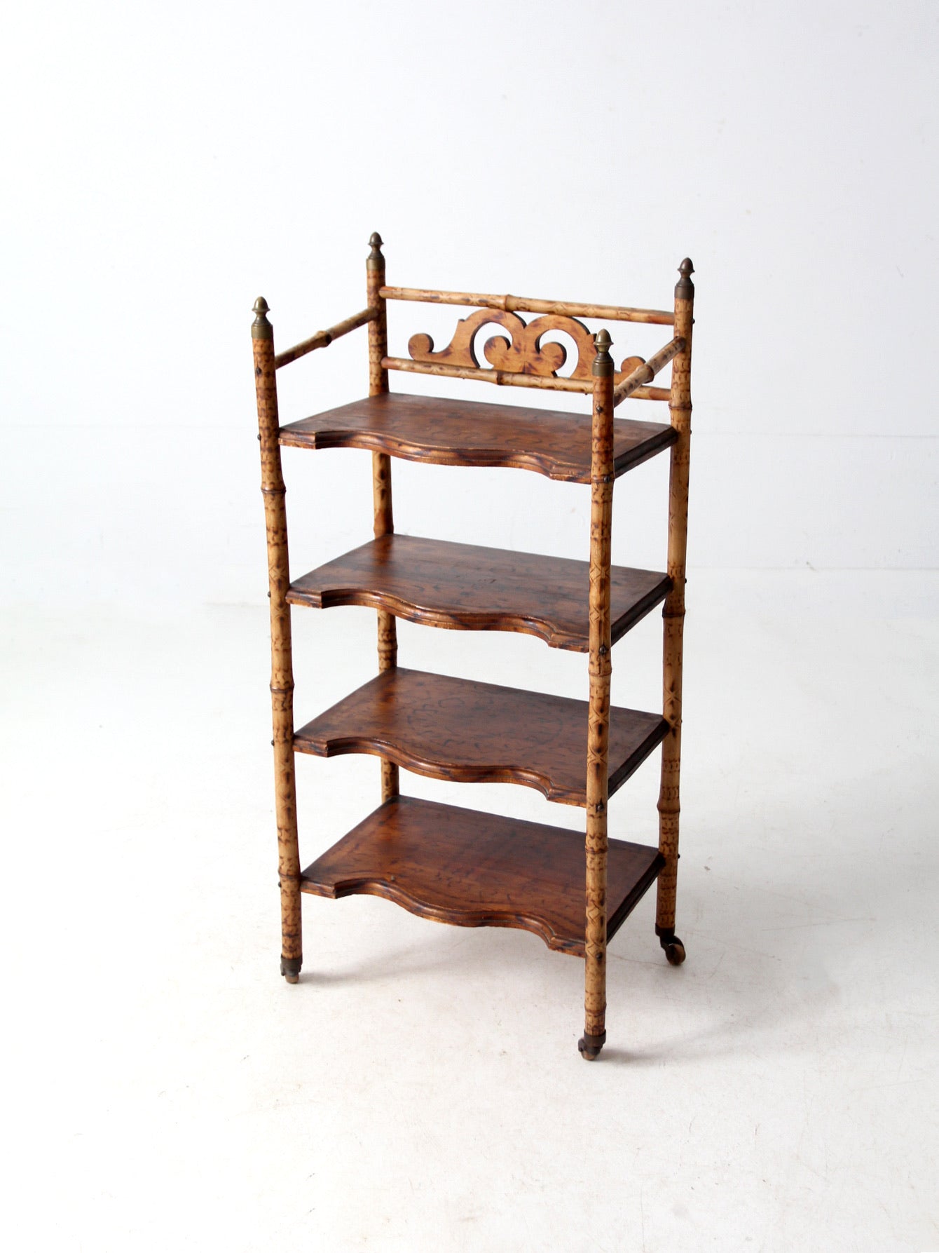 antique bamboo etagere shelf