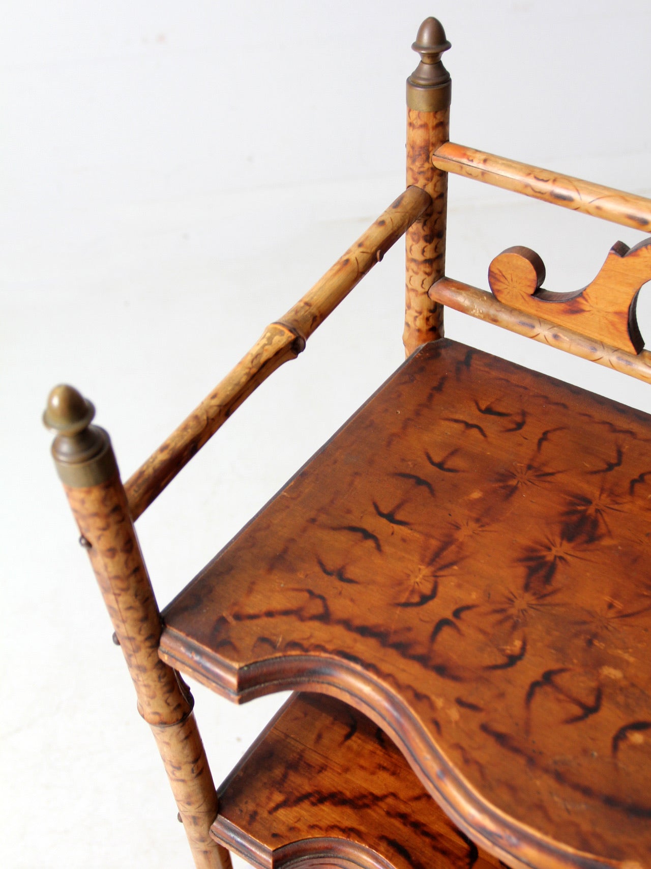 antique bamboo etagere shelf