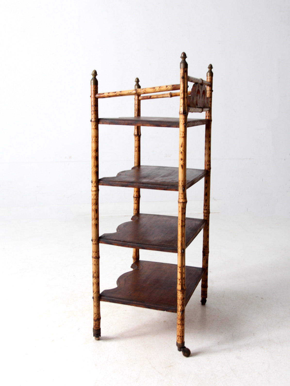 antique bamboo etagere shelf