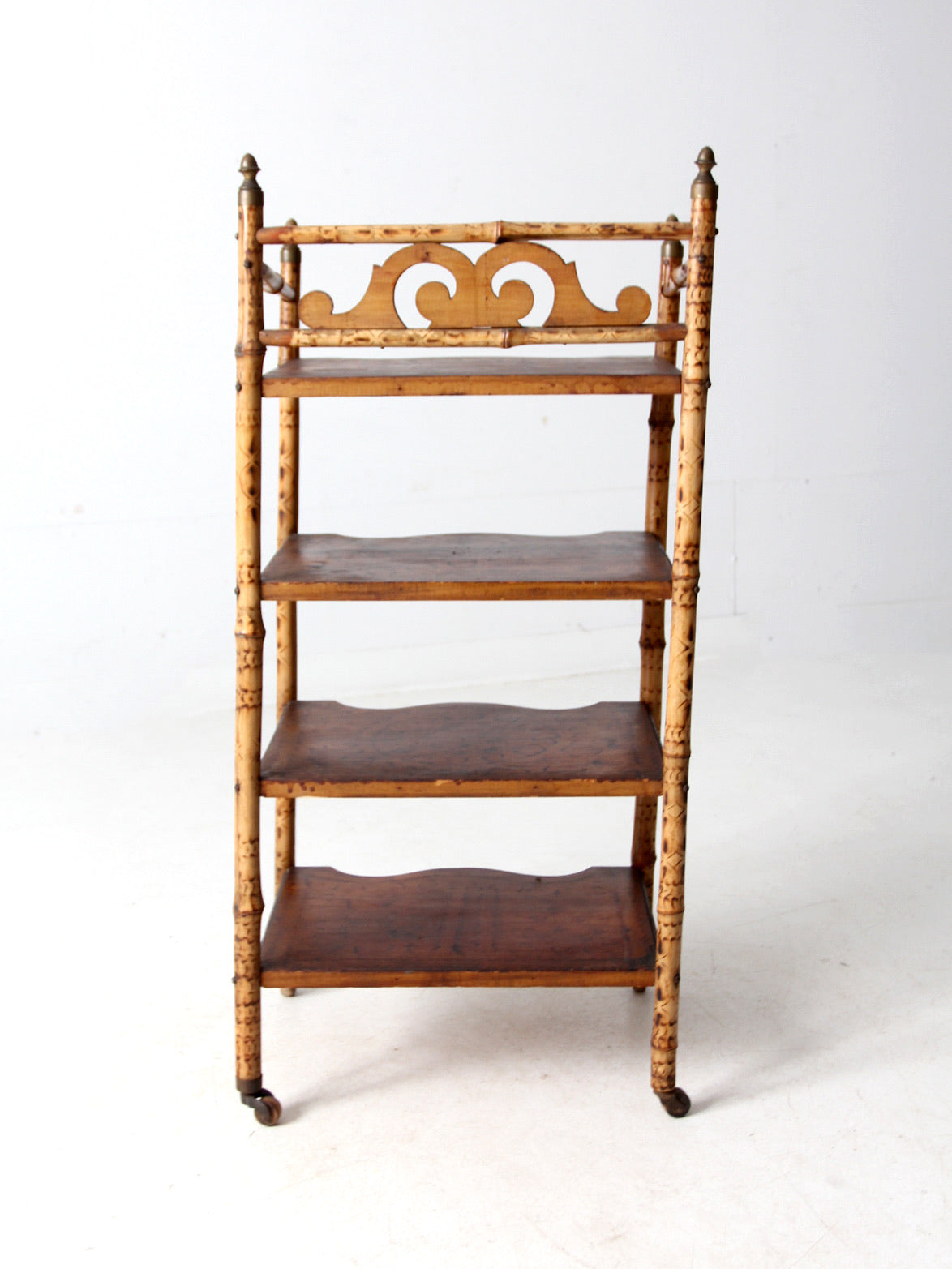 antique bamboo etagere shelf