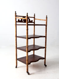 antique bamboo etagere shelf
