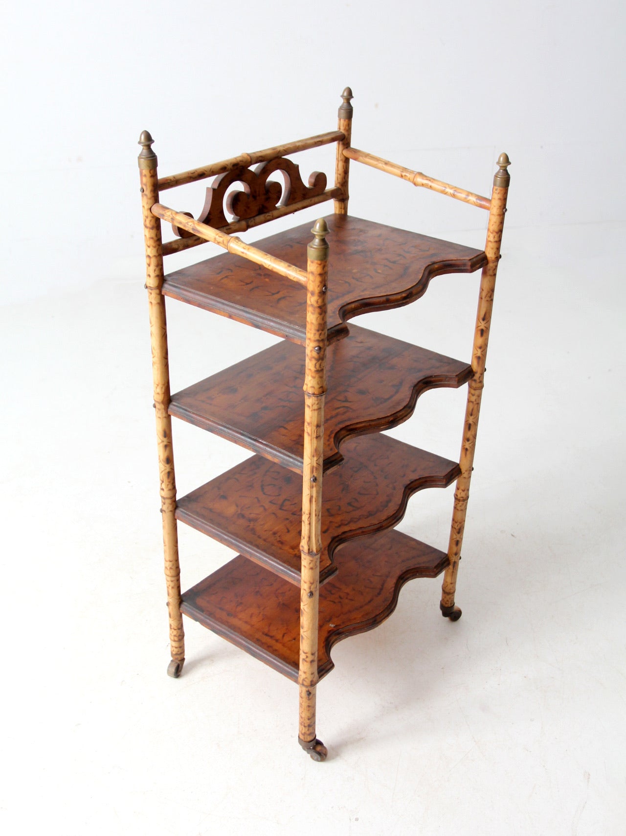 antique bamboo etagere shelf