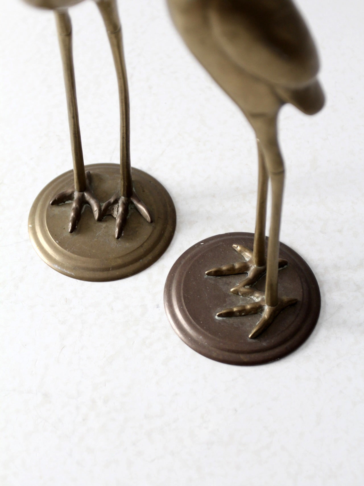 mid century brass cranes pair