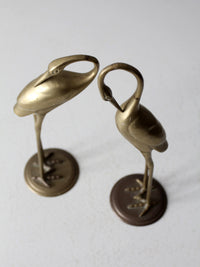 mid century brass cranes pair