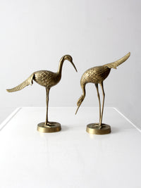 mid century brass cranes figurines pair