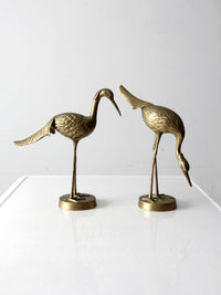 mid century brass cranes figurines pair