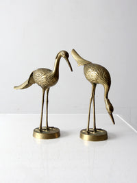 mid century brass cranes figurines pair